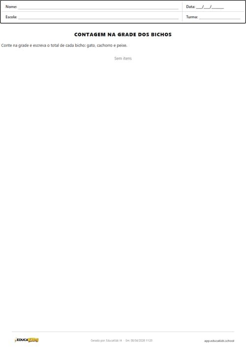 Atividade de matemática - Contagem em Grade