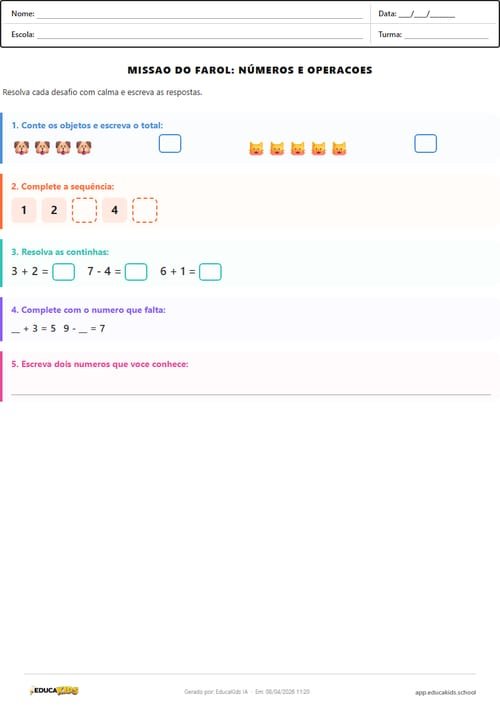 Atividade de matemática - Desafio Completo
