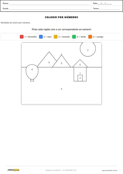 Atividade de colorir - atividades educacao infantil
