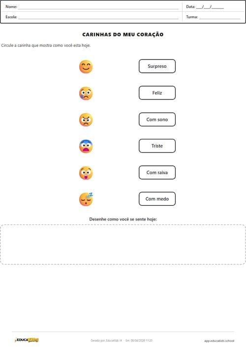 Emocoes - atividades para criancas