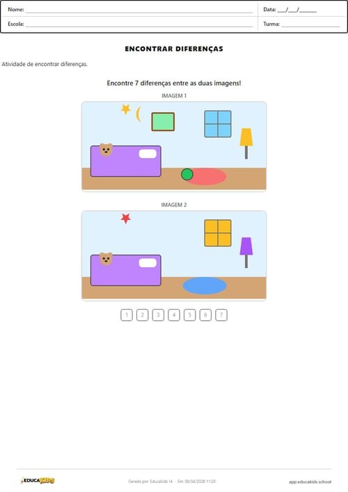 Encontrar diferencas - atividades educacao infantil