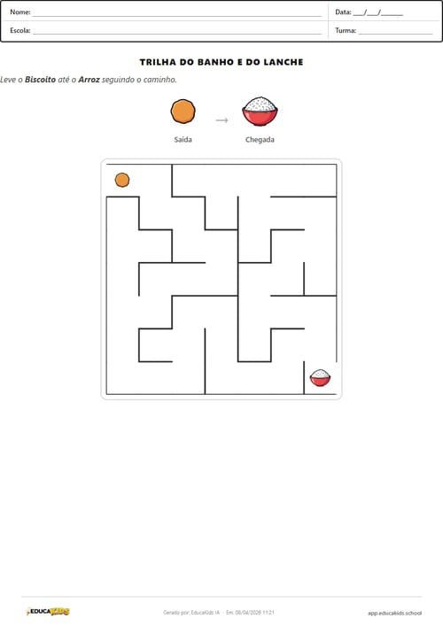 Atividade de labirinto - atividades educacao infantil