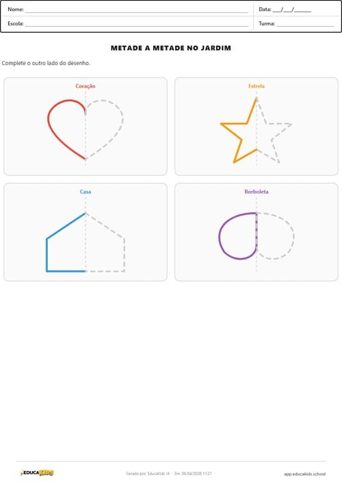 Simetria - atividades educacao infantil